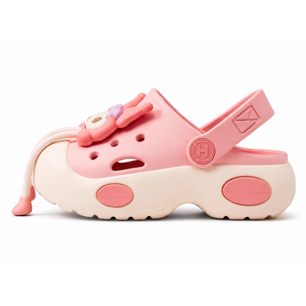 LilWalk Pink Cartoon Kids Clogs