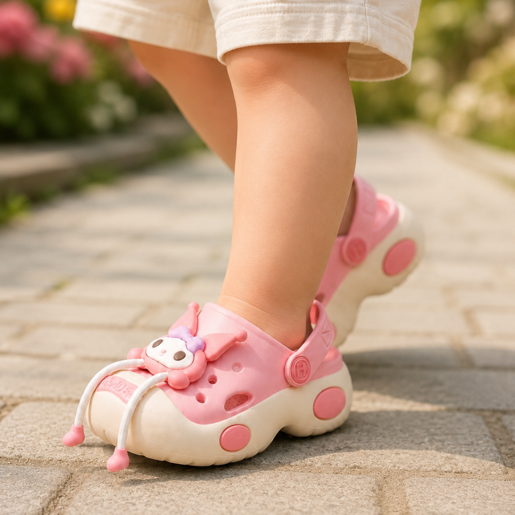 LilWalk Pink Cartoon Kids Clogs