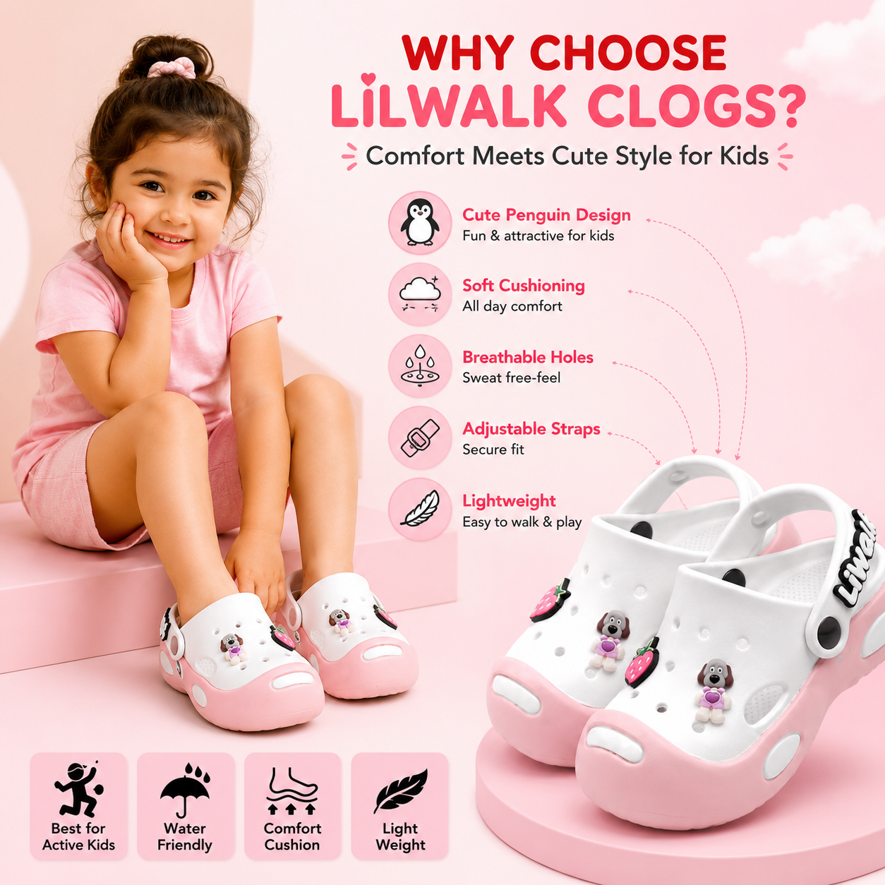 LilWalk AeroSte Kids Clogs