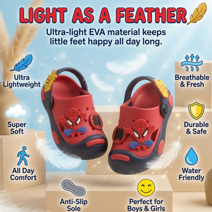 LilWalk Spider Hero Kids Clogs