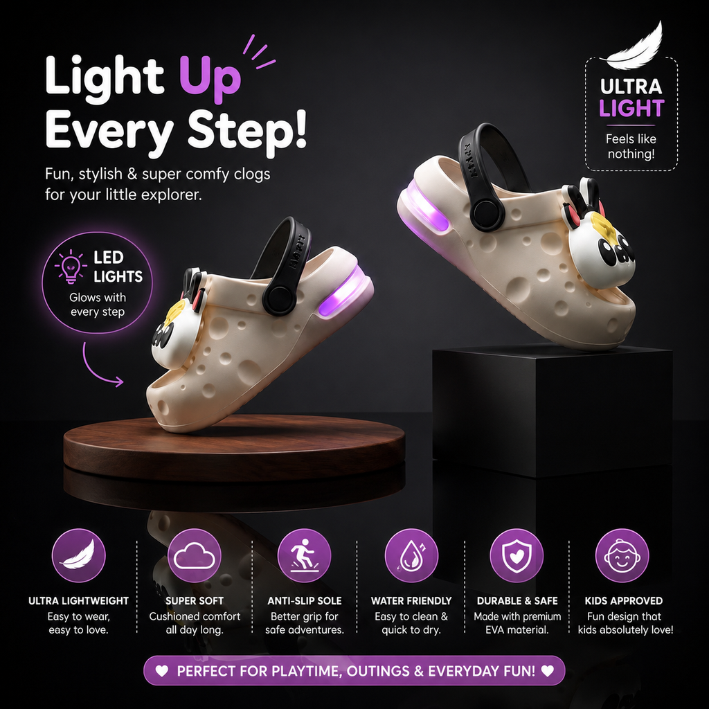 LilWalk GlowBird LED Kids Crocs