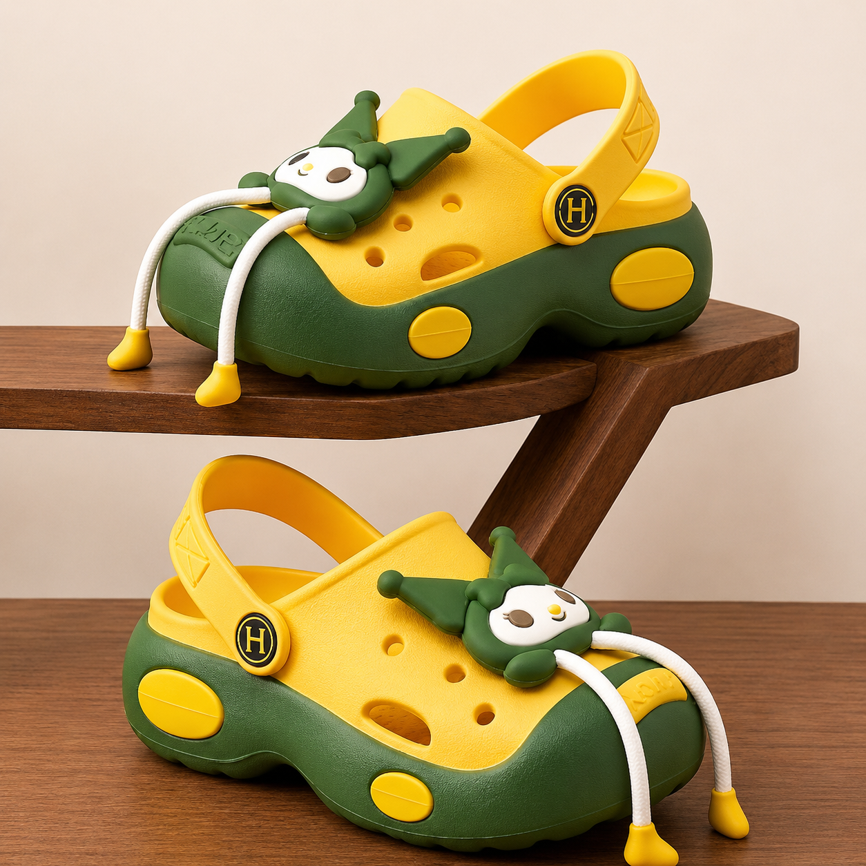 LilWalk Pink Cartoon Kids Clogs